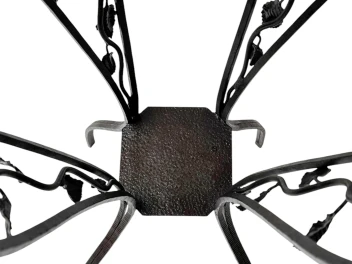 French Art Deco Wrough Iron XL Pedestal with Multi-Colored Marble Top, 1930s